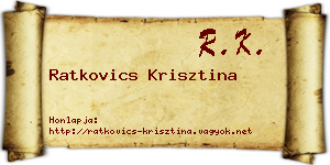 Ratkovics Krisztina névjegykártya